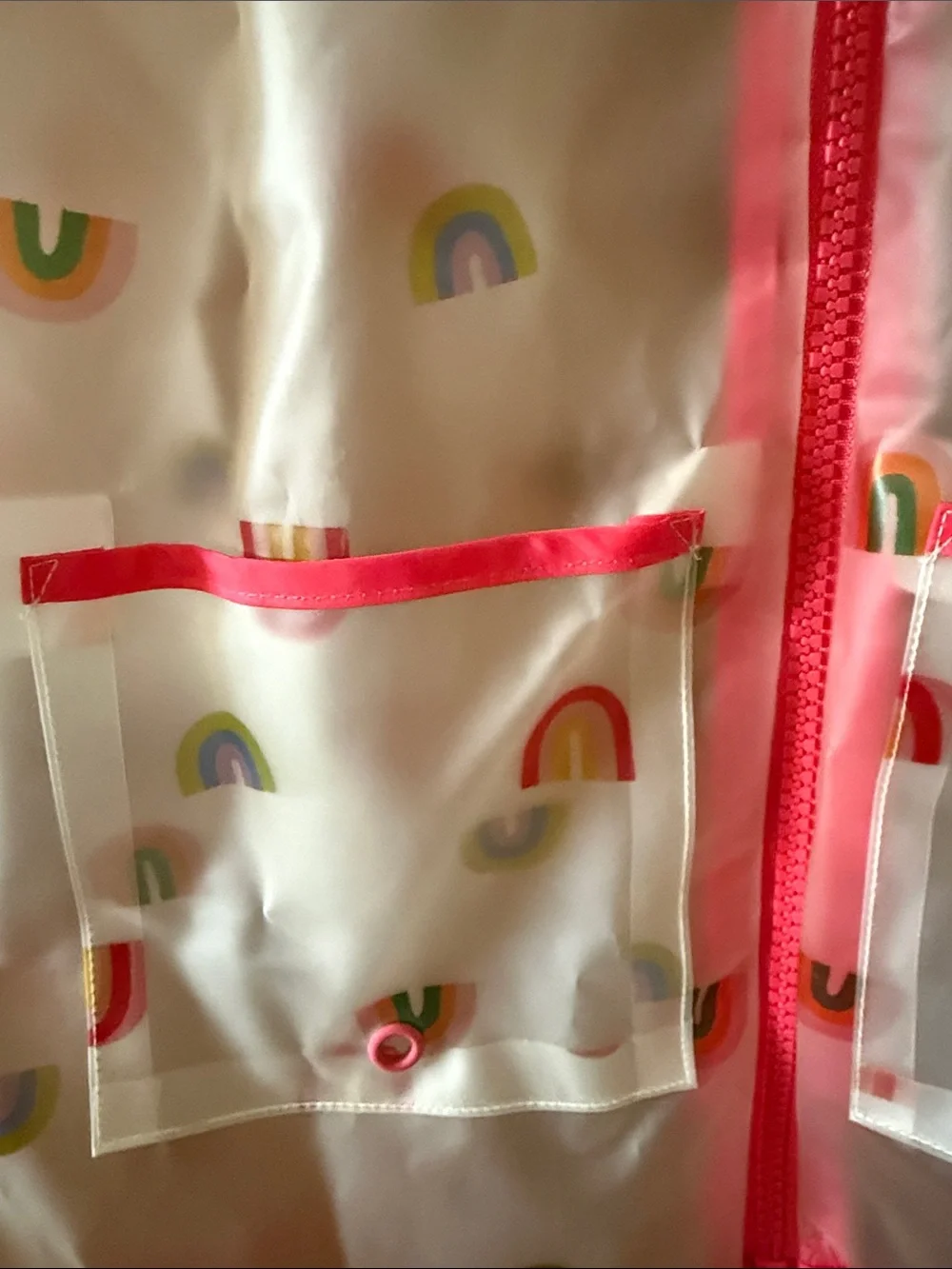 Kids Pink Rainbow Print Swim Jacket